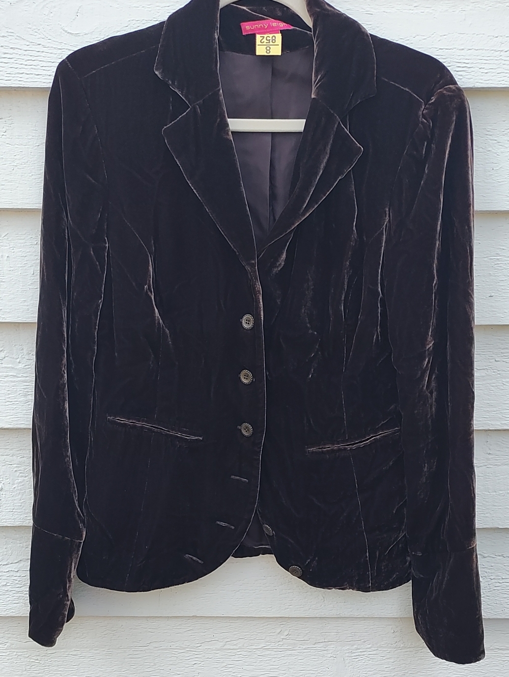Sunny Leigh Dark Brown Velvet Blazer Jacket
